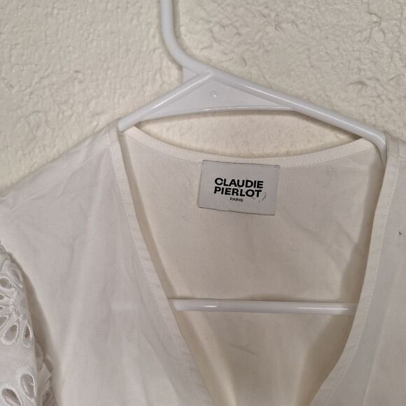 Claudie PIERLOT White Cotton Wrap Shirt - Picture 11 of 12